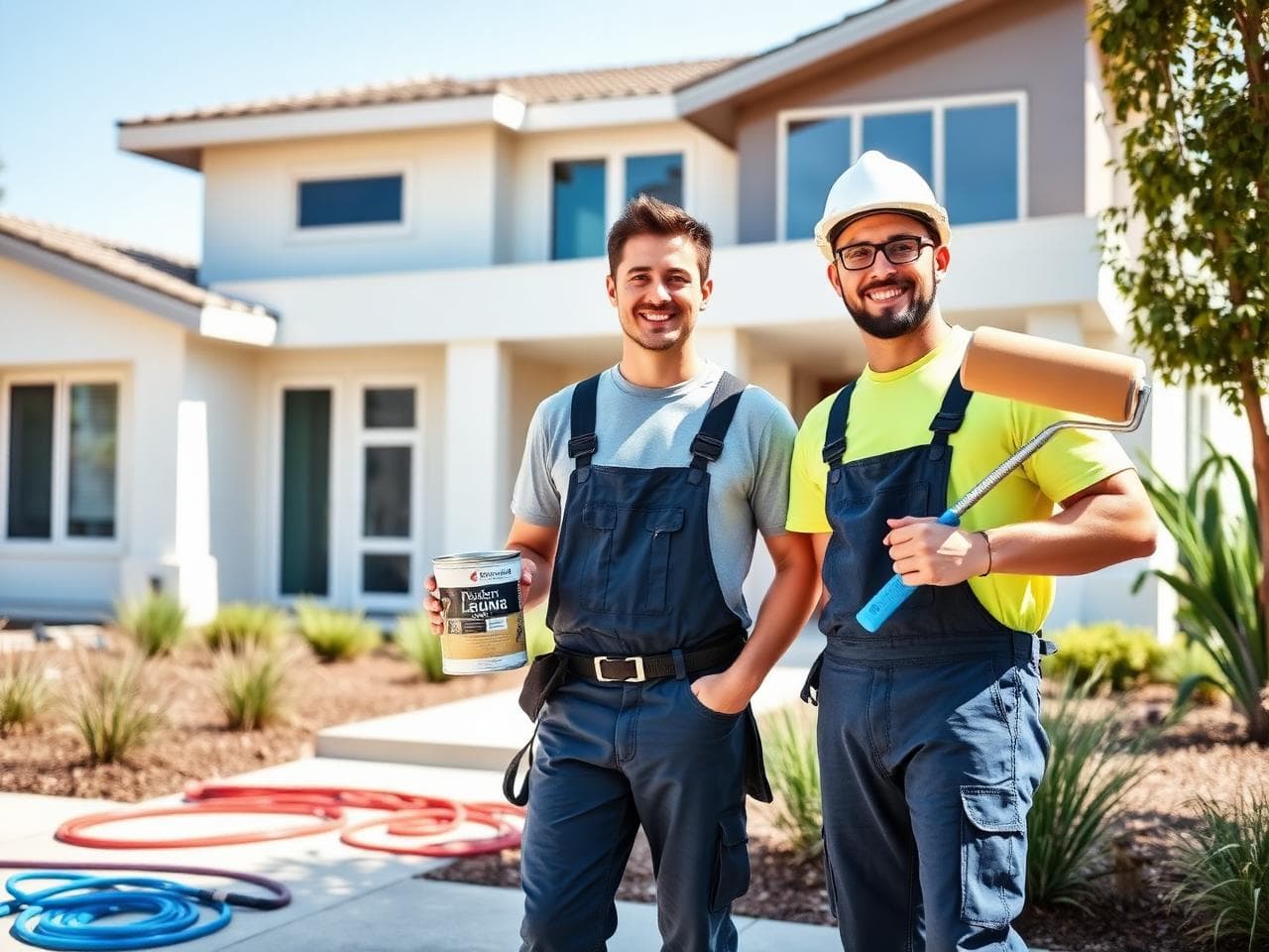 BRT Painting crew on a residential job site in the Central Valley