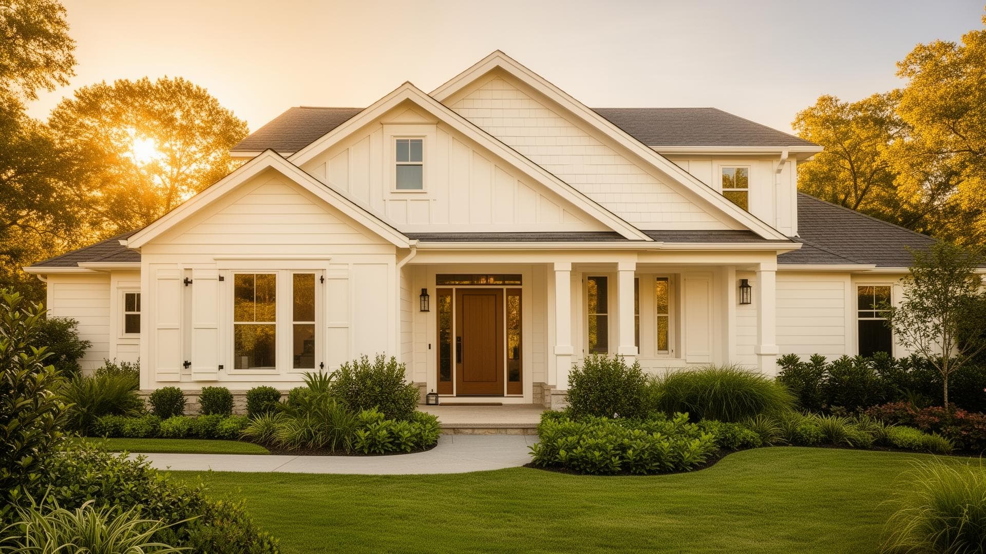 Beautifully painted residential home exterior