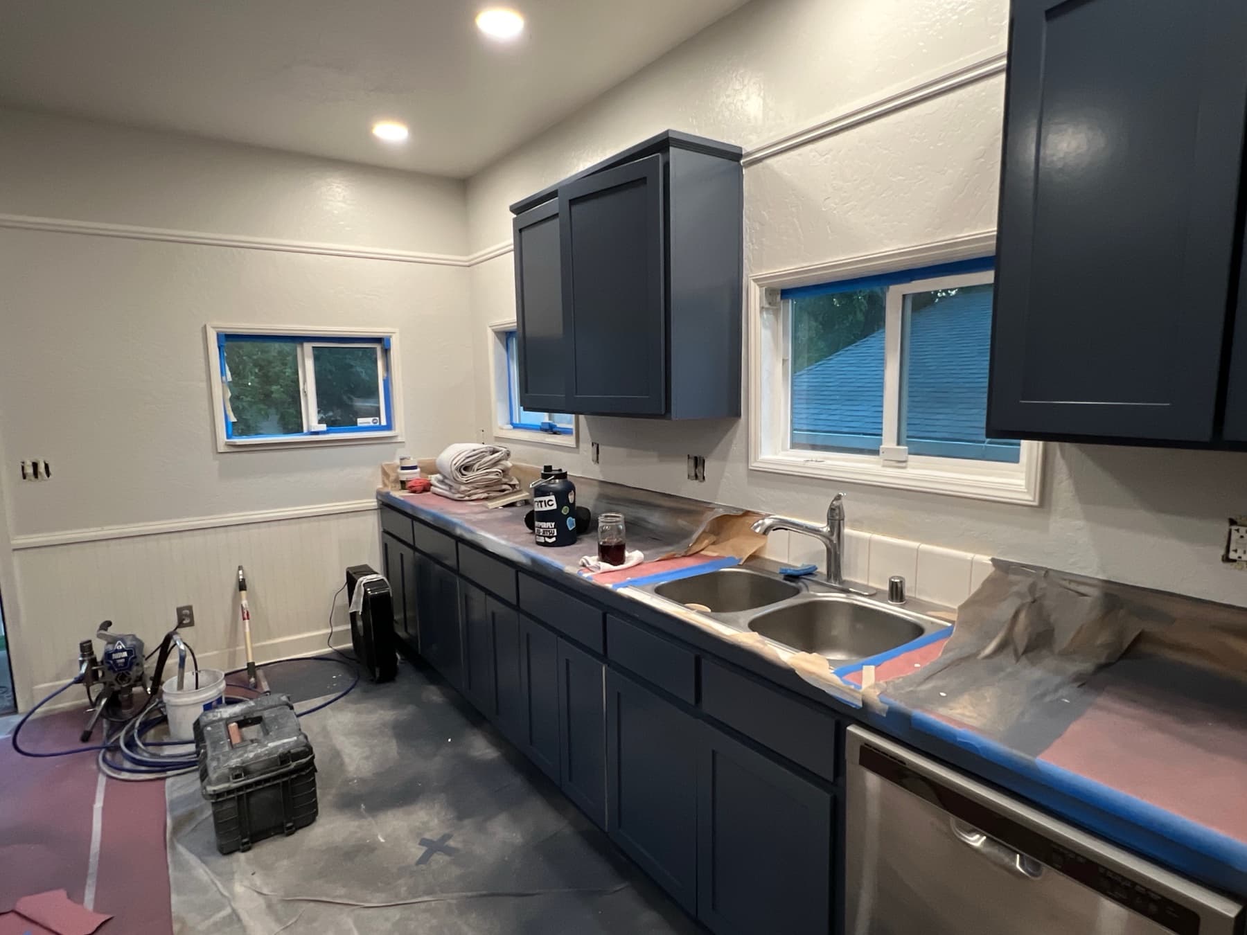 Navy Cabinet Finish Detail