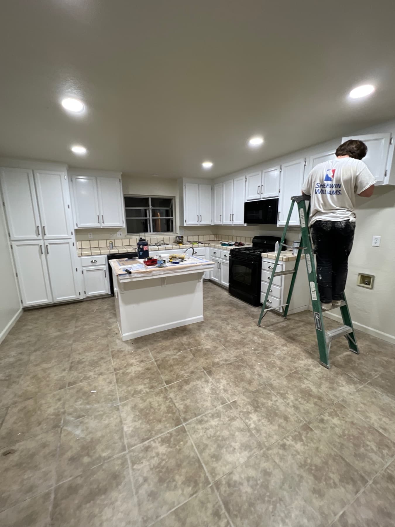 White Cabinet Makeover and Hardware Change