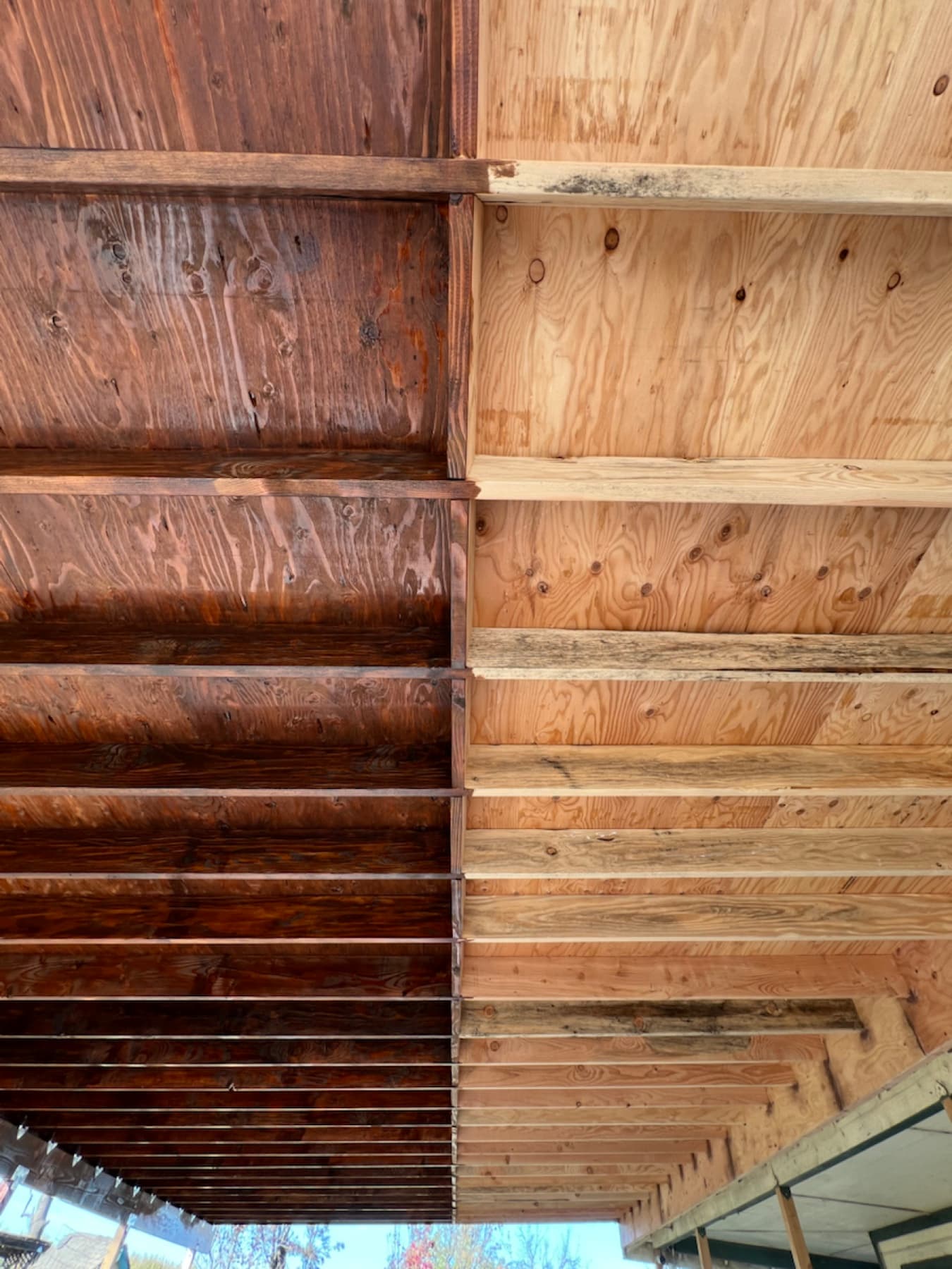 Back patio staining